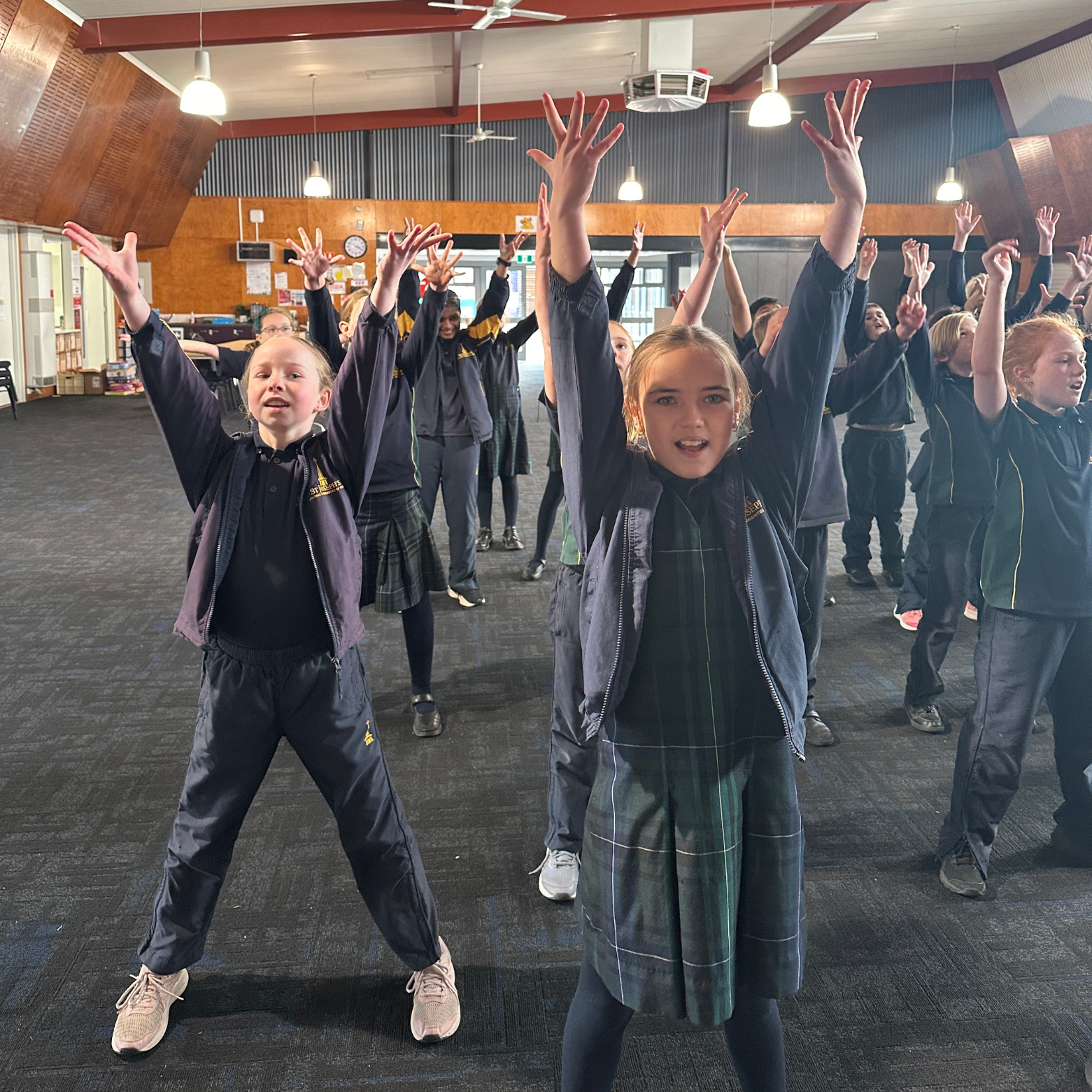 Students learn An Aussie Adventure choreography.