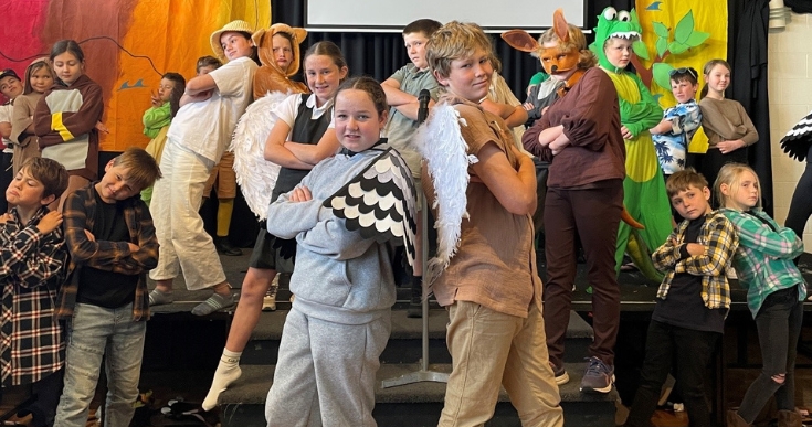 Aussie Adventure cast members pose in costume