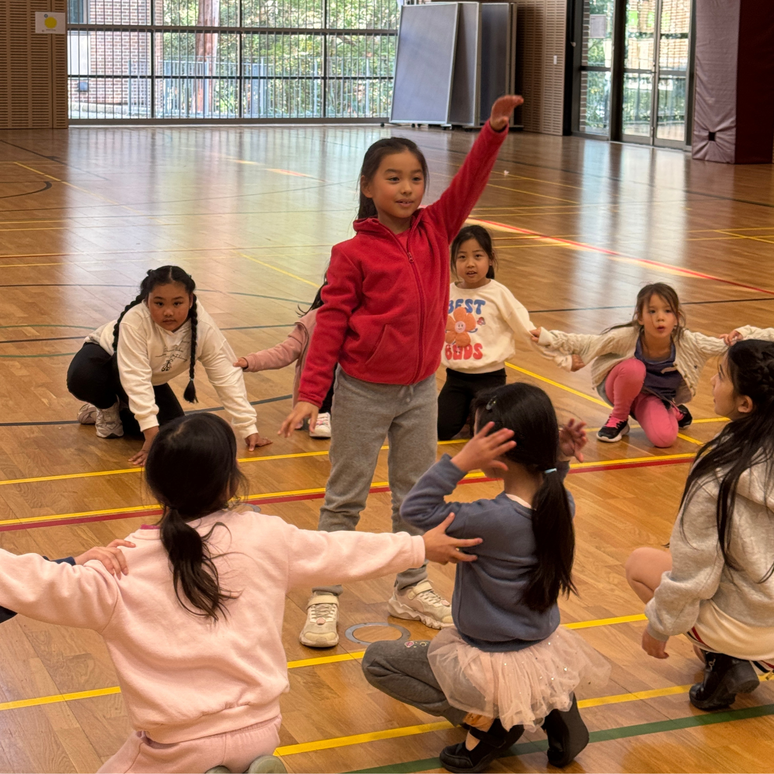 children in rehearsal for a musical